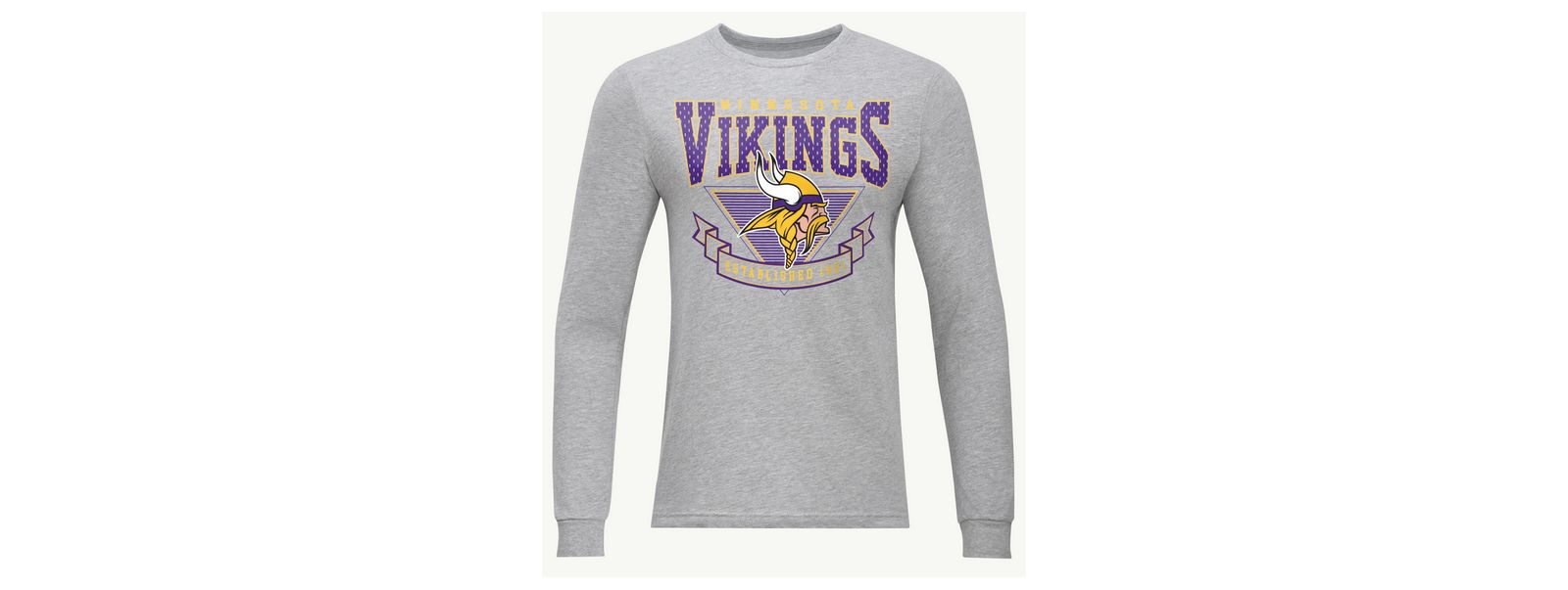 Мужская футболка Champion Heather Gray Minnesota Vikings Seal Long Sleeve
