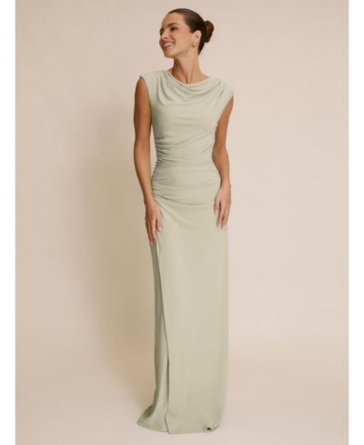 Женское платье Six Stories Cowl Gathered Short Sleeve Bridesmaid
