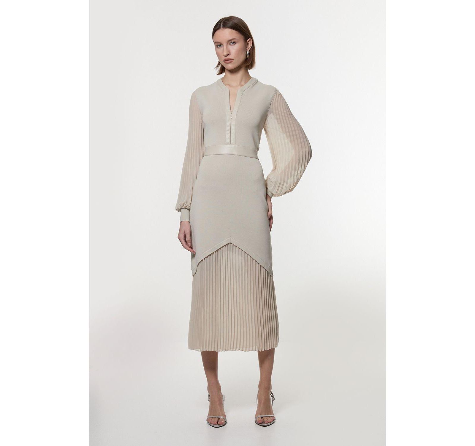 Платье женское Karen Millen с отделкой из PU и плиссировкой