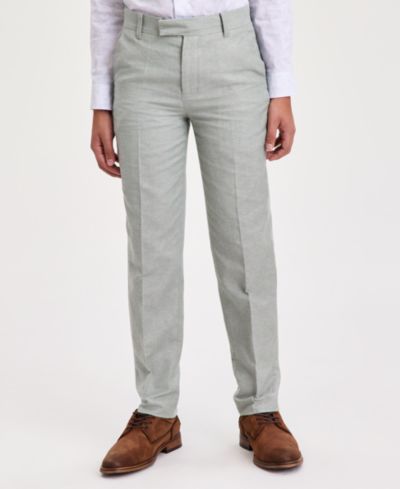 Мужские брюки Calvin Klein 8-20 Green Tri-Blend Linen Suit
