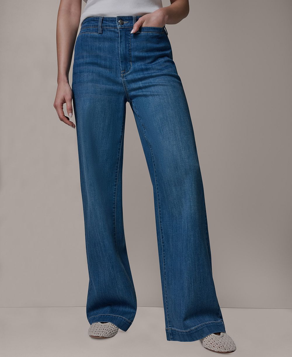 Donna Karan Weekend Женские брюки с высокой талией и широкими штанинами