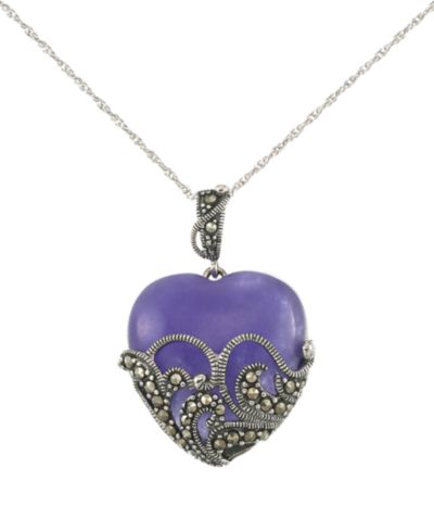 Подвеска-кулон Marcasite Lavender Jade (20 ct. t.w.) в серебряном цвете