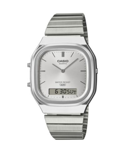 Casio Men's Japanese Quartz Silver-Tone Stainless Steel Watch, 35.8mm