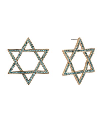 Серьги Hallmark Stone Star of David Hoop