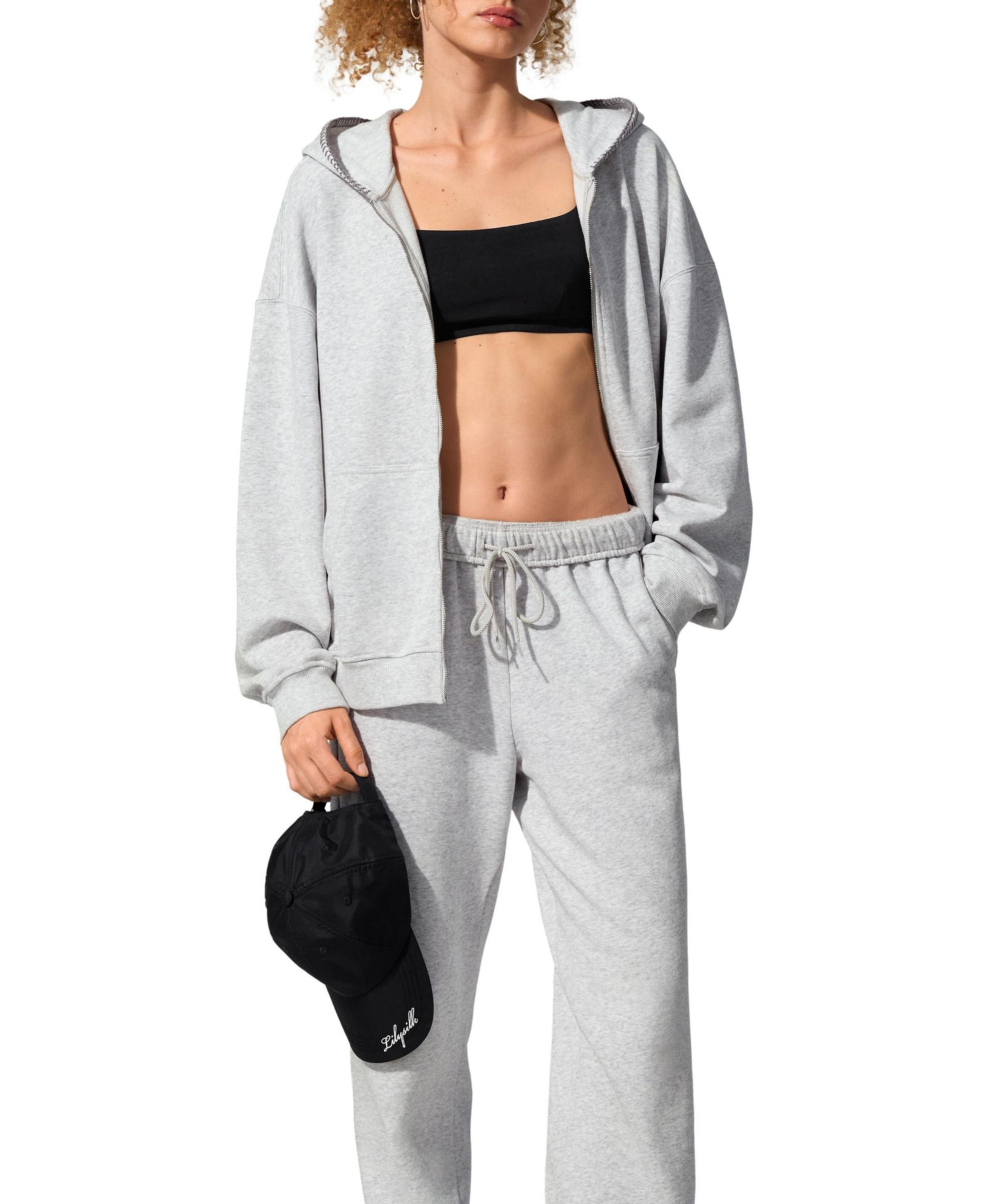LILYSILK Women's Oversized Seamflow Full-Length Zip Hoodie