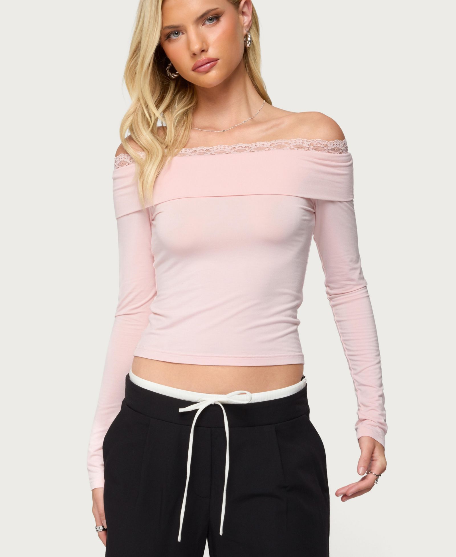 Женский топ Edikted Janus Lacey Fold Over