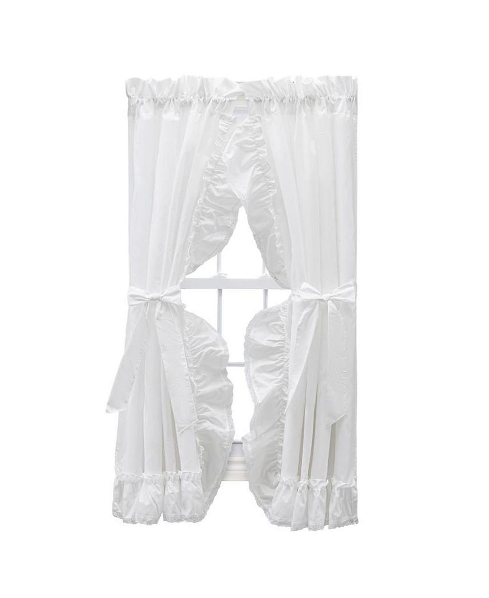 Ellis Curtain шторная панель Madelyn Ruffled Victorian, 1.5" Rod Pocket, 100" x 72", белый