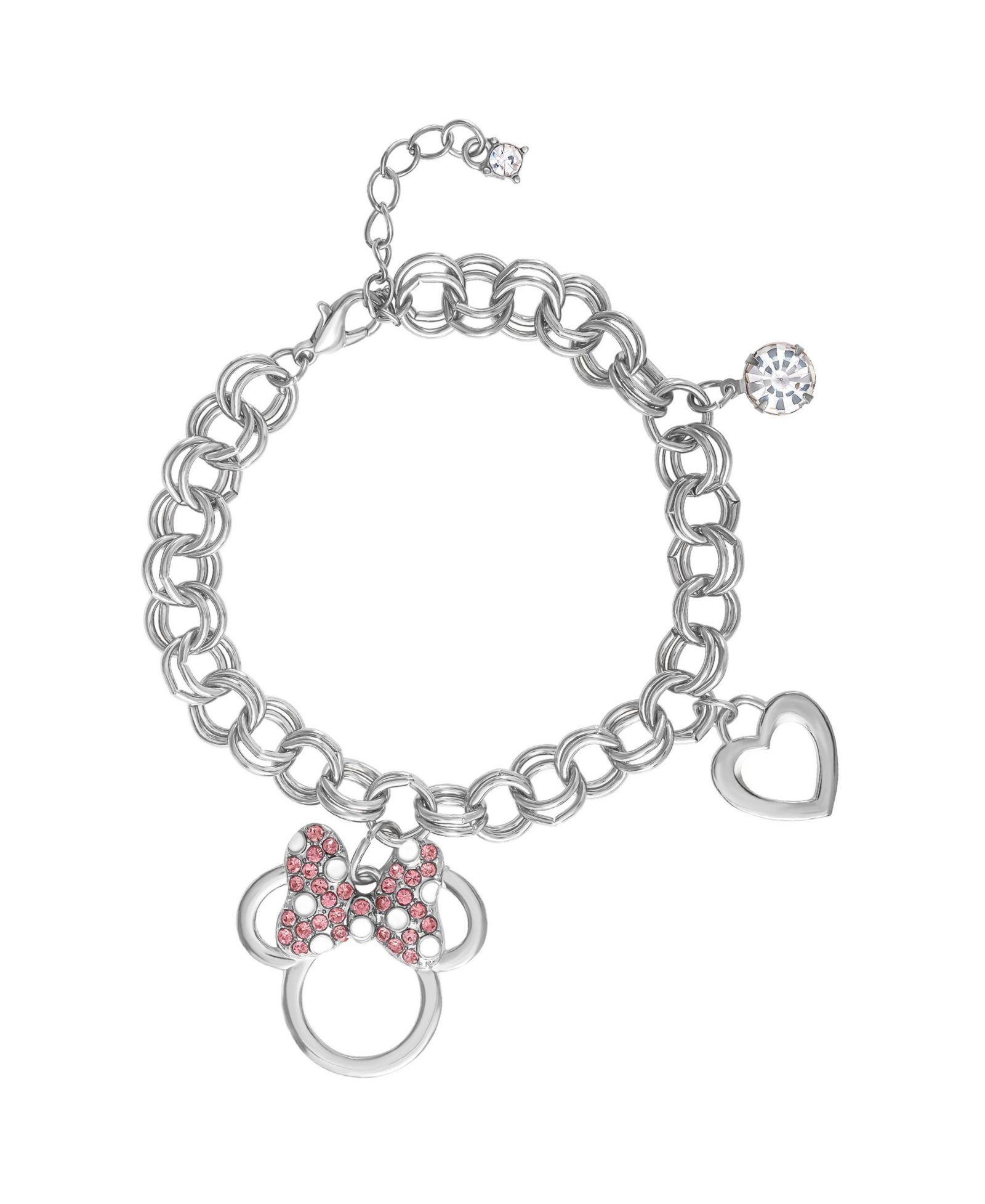 Disney Minnie Mouse Bow Charm Bracelet, 7 +1'' Chain