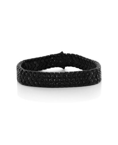 Metallo Stainless Steel Honey Comb Design CZ Bracelet