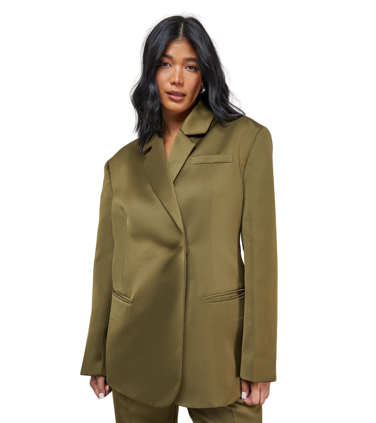 Warehouse Women's Premium Satin Oversized Blazer