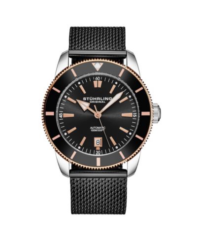 Мужские часы Stuhrling Marinier 4079 Automatic 42 mm Dive с металлическим браслетом