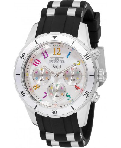 Женские кварцевые часы Invicta Angel, белый ремешок, диаметр корпуса 38mm