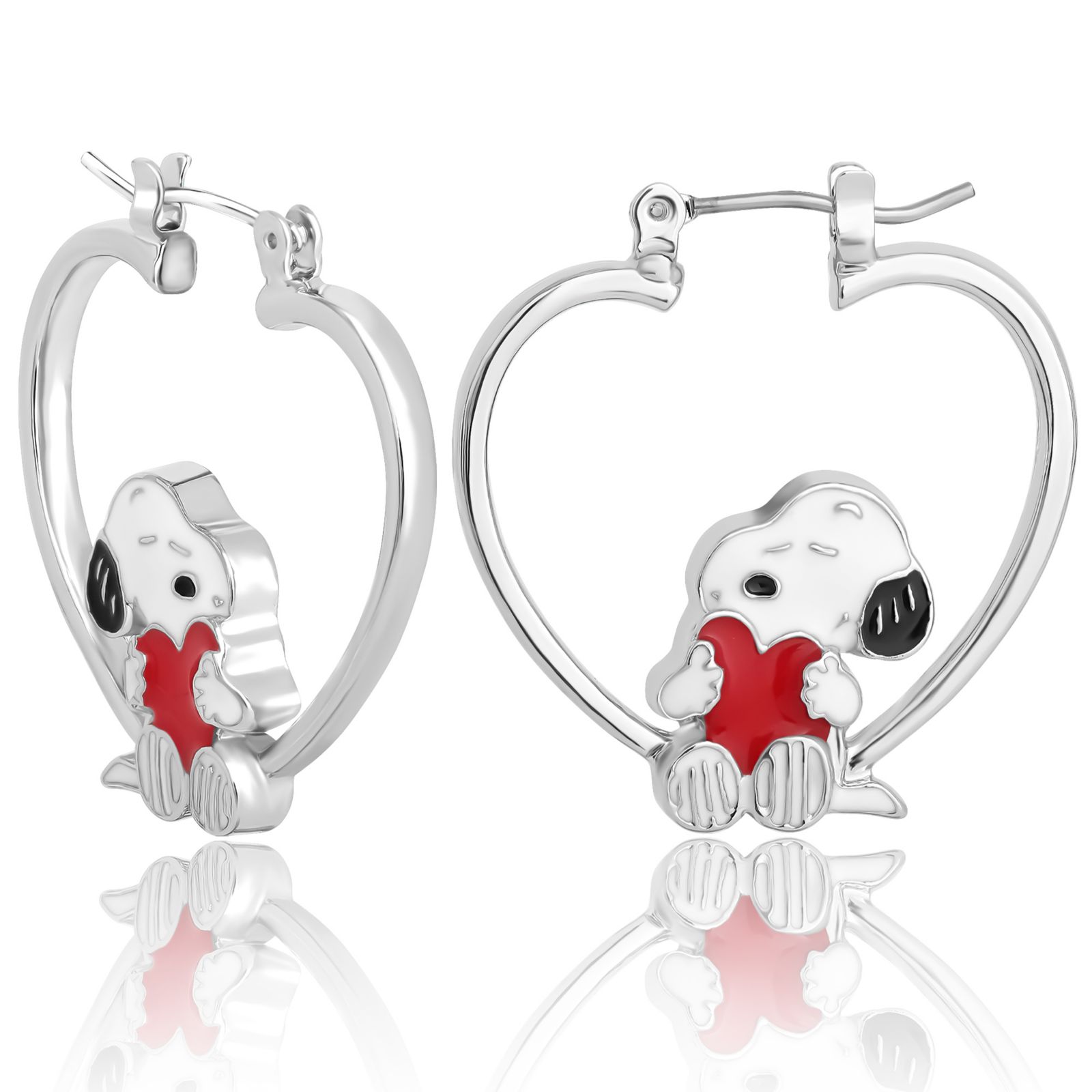 Серьги-кольца Peanuts Snoopy с эмалью