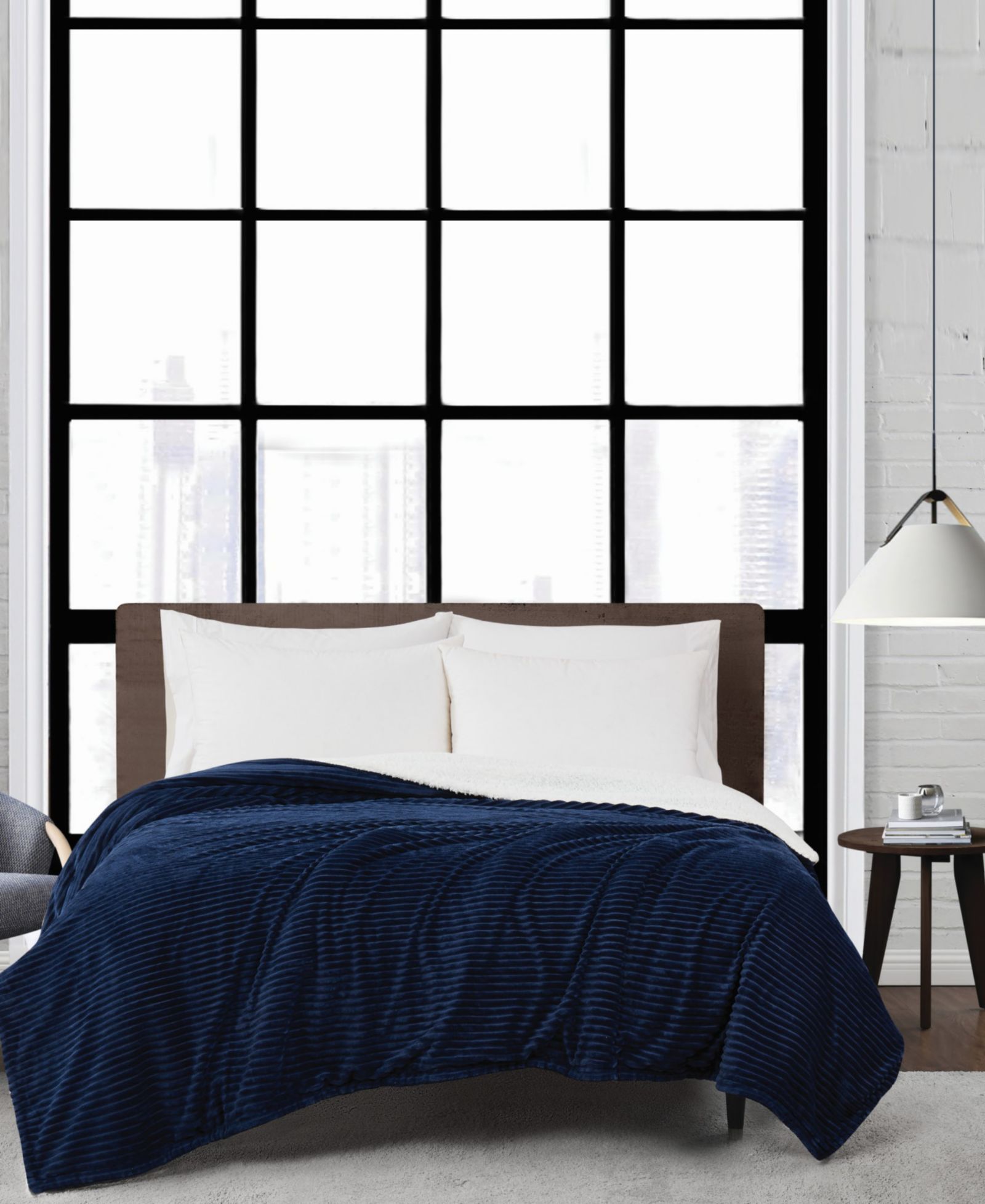 London Fog Plush Corduroy Blanket, Full/Queen