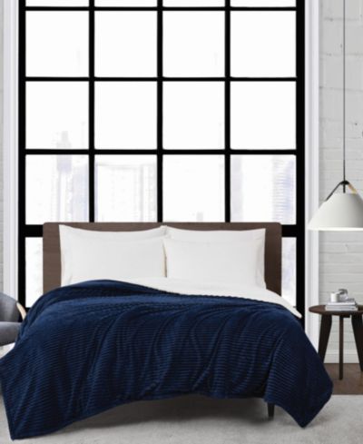 London Fog Plush Corduroy Blanket, Full/Queen