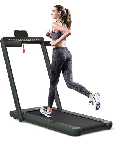 SKONYON 2-in-1 Electric Motorized Health and Fitness Folding Treadmill with Dual Display and Speaker
