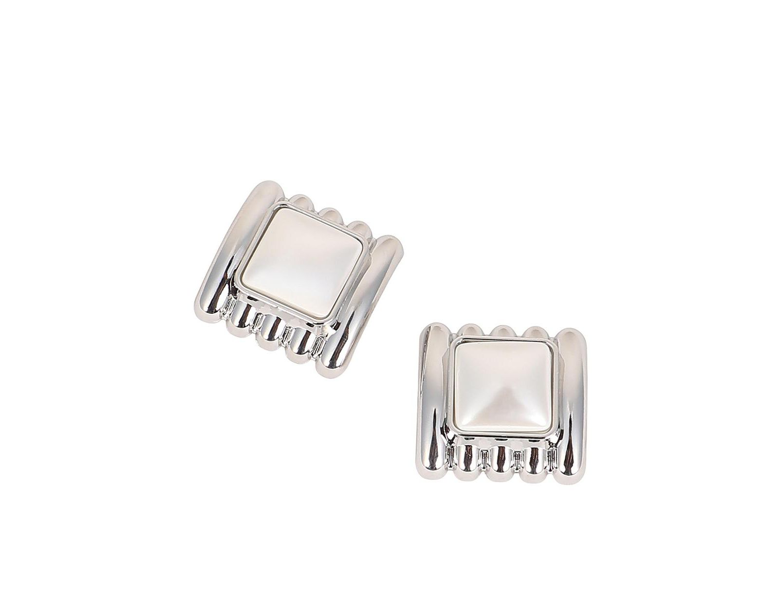 SOHI Gold Chunky Twist Half-Hoop Earrings