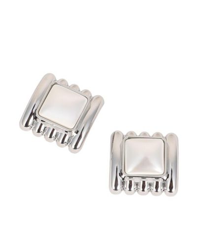 SOHI Gold Chunky Twist Half-Hoop Earrings