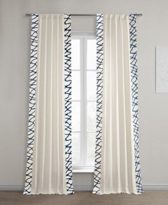 Half Price Drapes Ellis Bordered Cotton Curtain