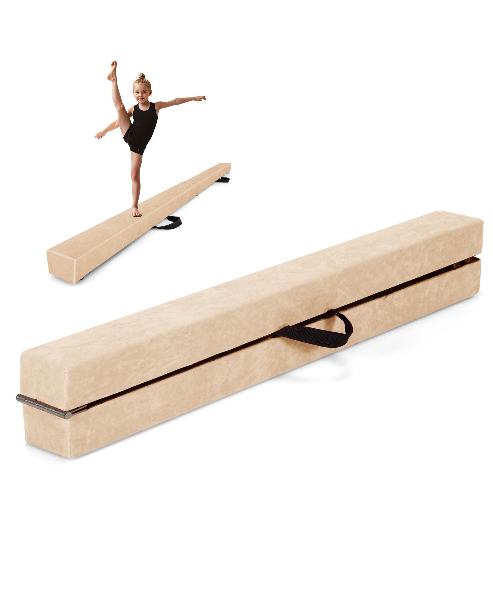 Skonyon Folding Balance Beam with Solid Wood Base and Anti-slip Bottom