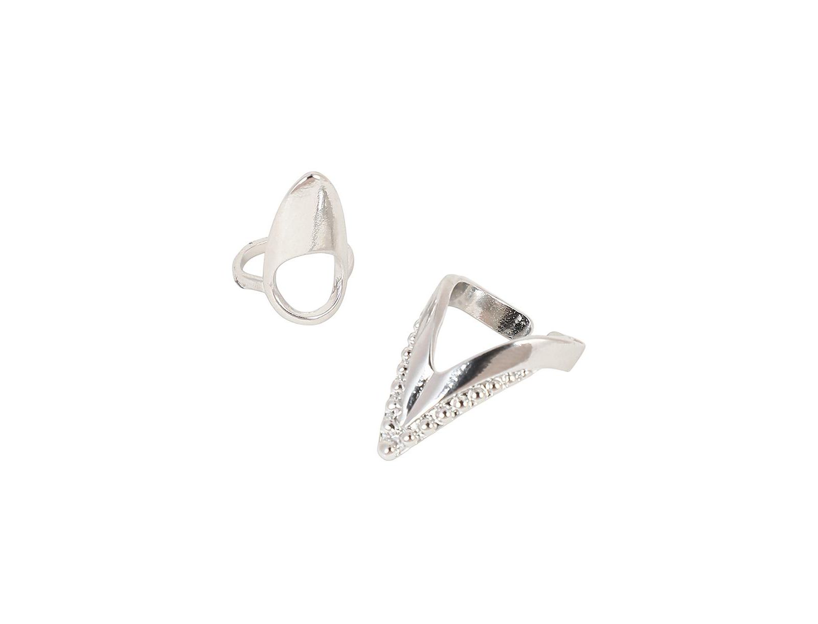 Набор из двух колец SOHI Silver Piercer Nail