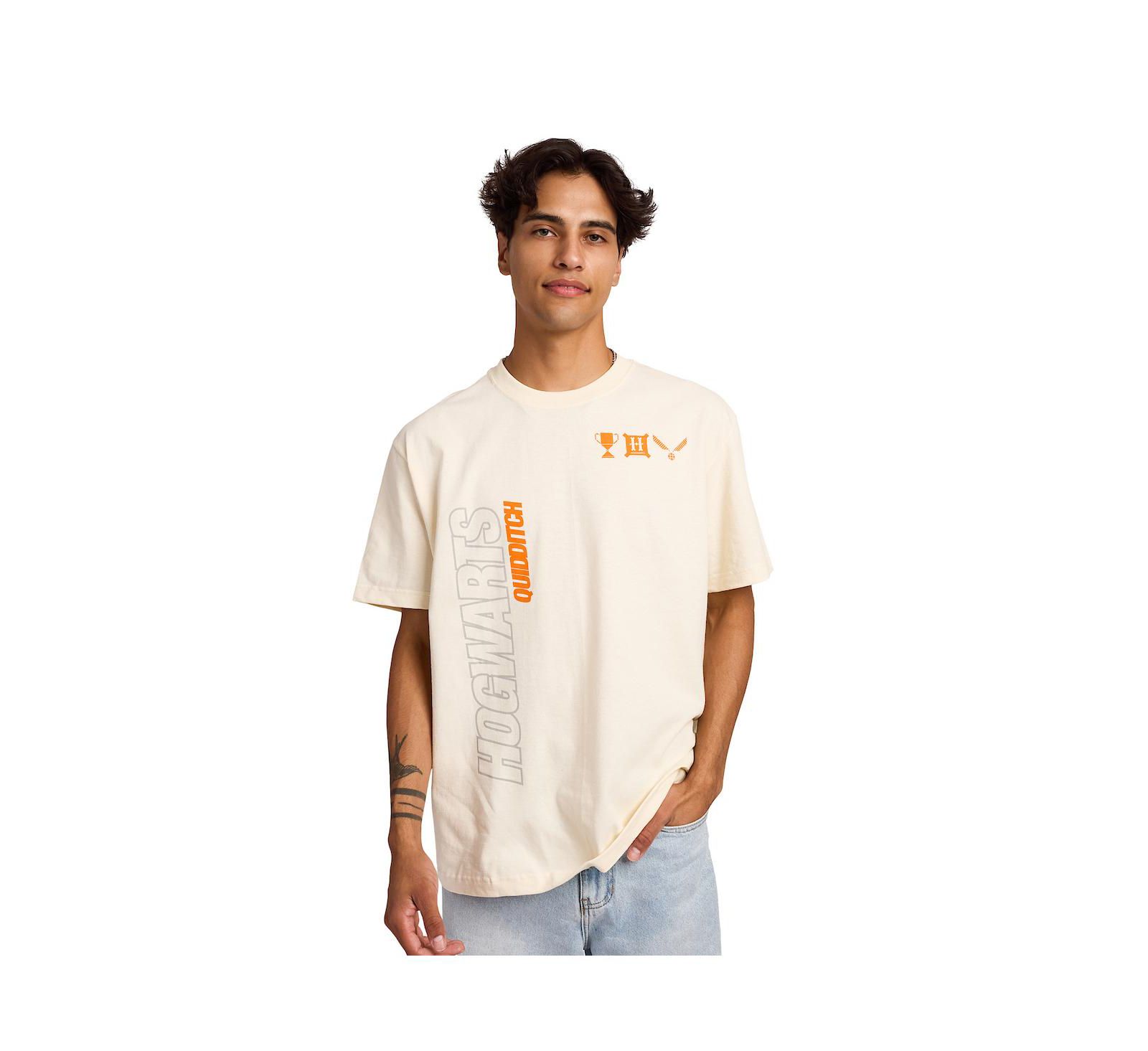 Harry Potter Men's Hogwarts Quidditch Tofu Crew Neck Short Sleeve T-shirt