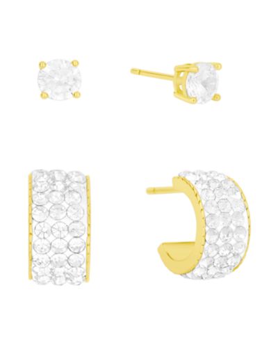 And Now This набор серег-гвоздик и серег-кольц Crystal Stud and Hoop