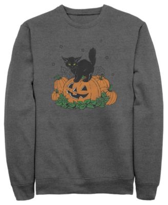 Fifth Sun Men's Pumpkin Kitty Graphic Crewneck Cotton-Blend Sweatshirt