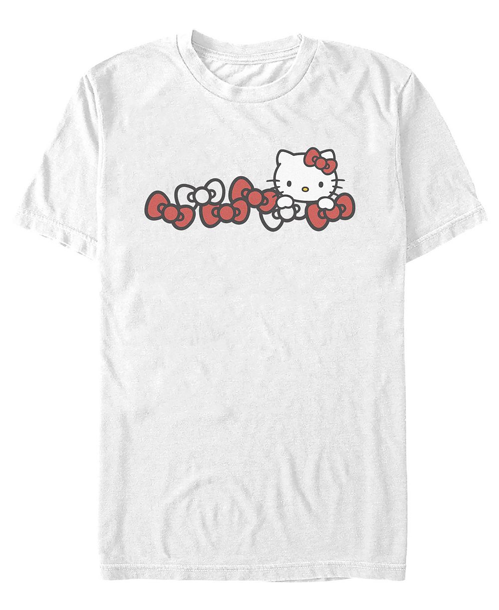 Fifth Sun Men's Hello Kitty Repeat Bow and Character Graphic T-Shirt