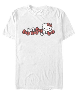 Fifth Sun Men's Hello Kitty Repeat Bow and Character Graphic T-Shirt