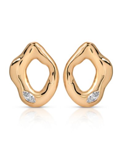 Серьги-гвоздики ETTIKA Melting Metal Crystal Stud