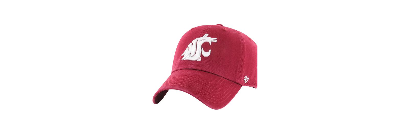 Men's Crimson Washington State Cougars Team Logo Washed Adjustable Hat