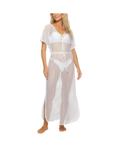 Guria Beachwear Women's Lattice V Neck Long Dress Cover-up