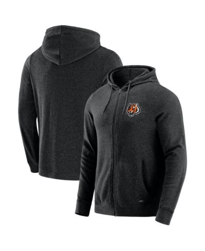 Мужское худи J. Palmer Cincinnati Bengals Players Lounge Tri-Blend Full-Zip, темно-серый меланж
