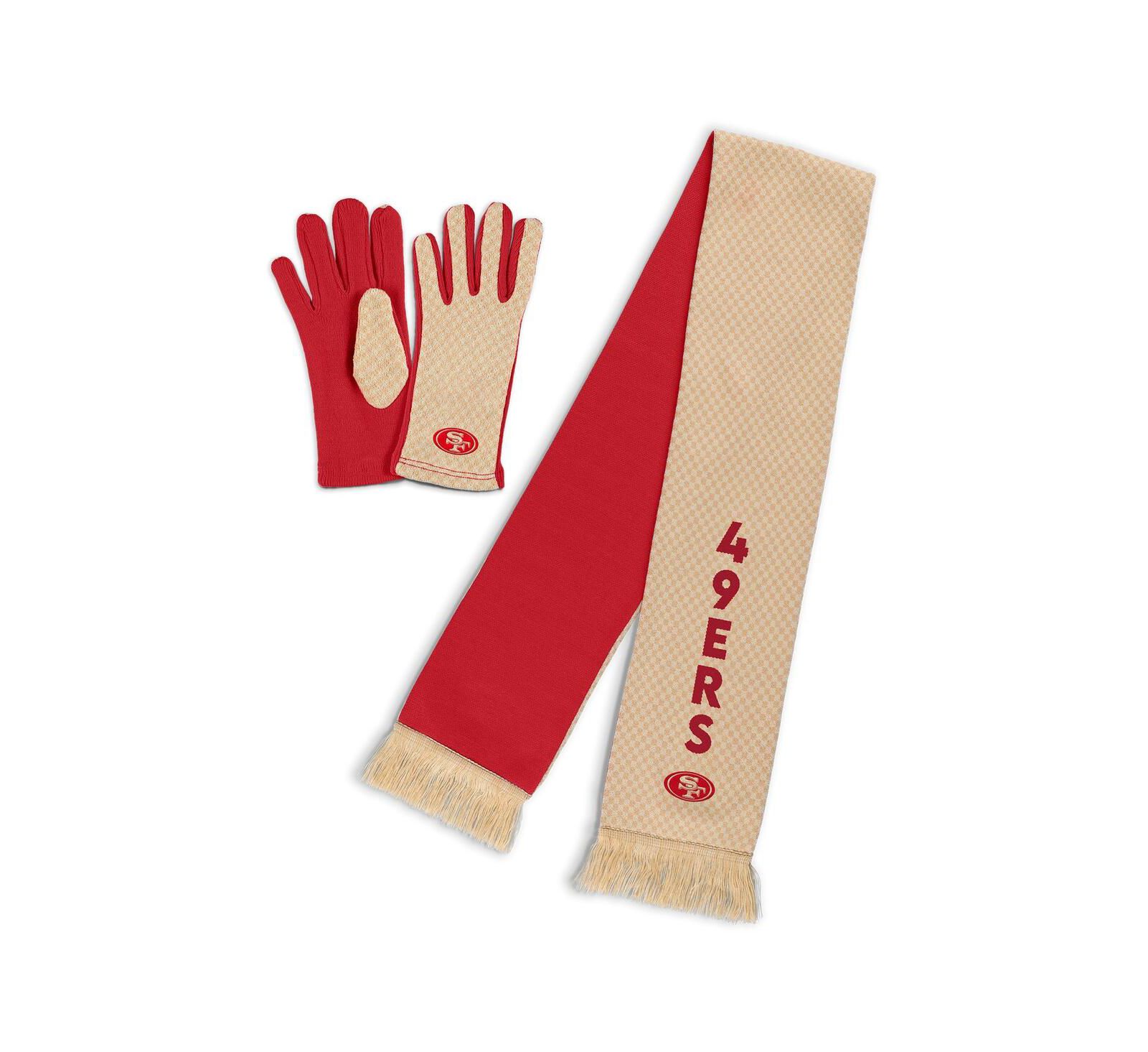 WEAR by Erin Andrews Женский набор: шарф и перчатки, San Francisco 49ers Tonal