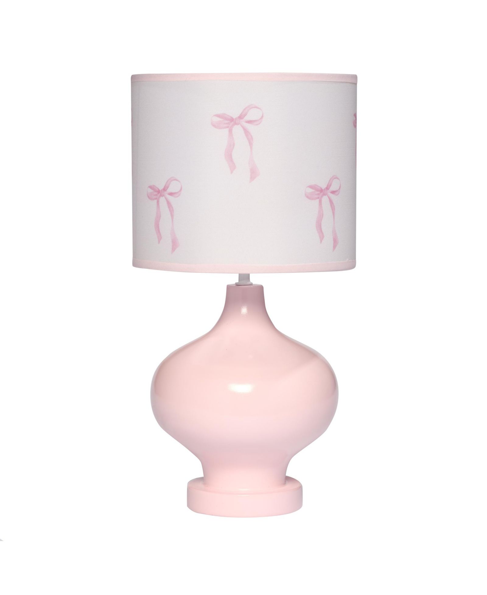 Lambs and Ivy Coquette Floral Aesthetic Pink Bows Lamp с абажуром