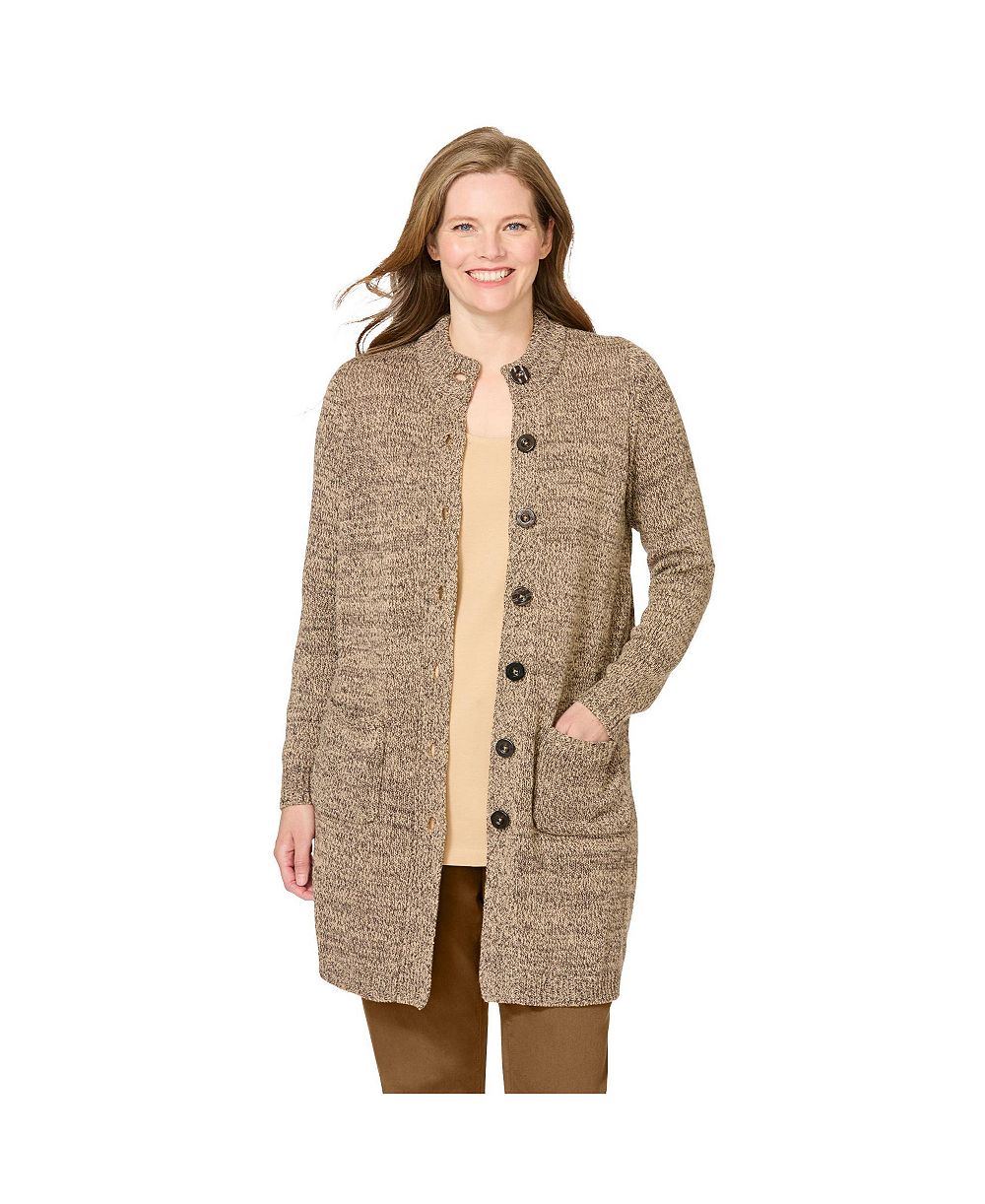 Woman Within Women's Within Marled Jacket Duster Sweater
