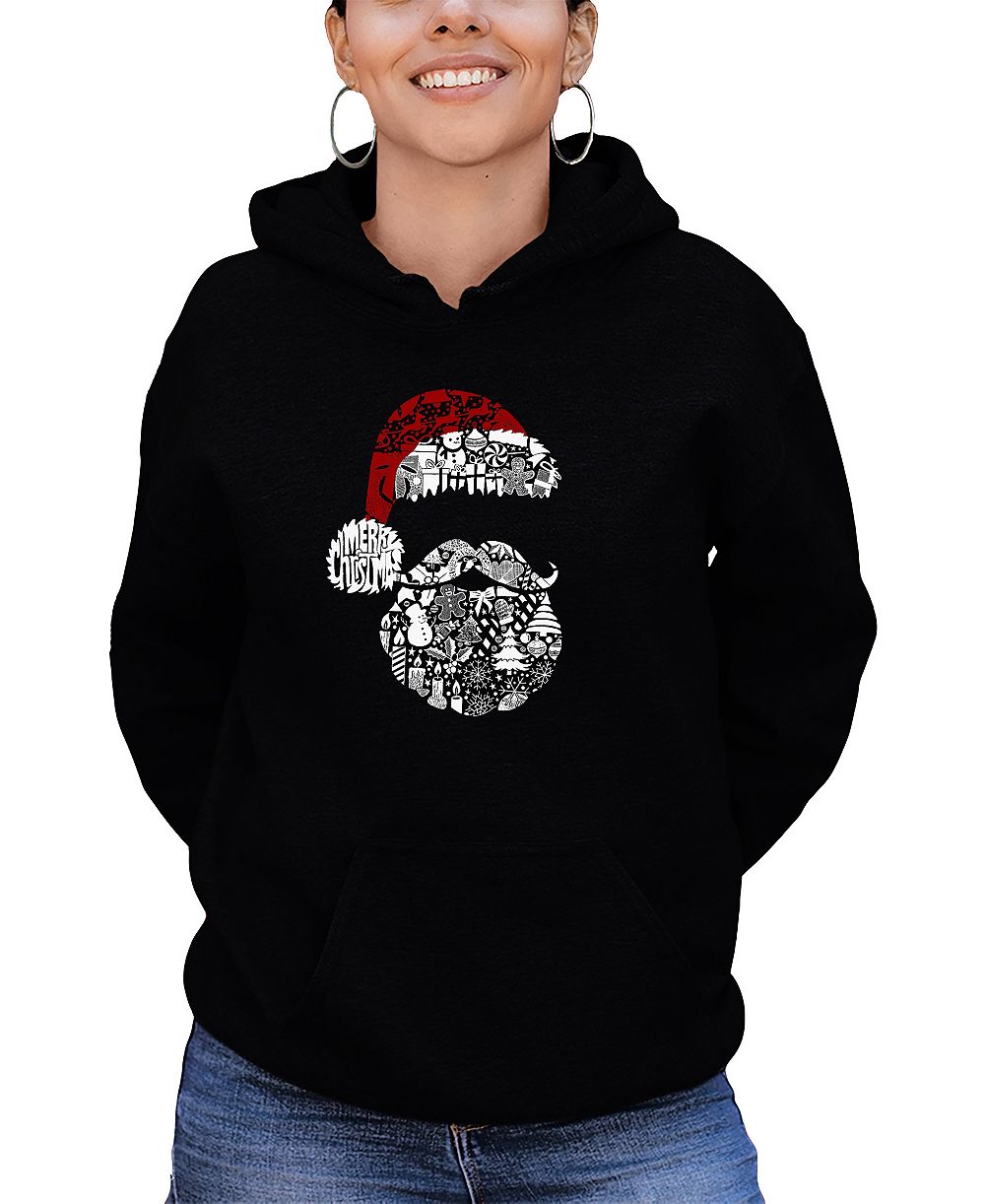 LA Pop Art Women's Santa Pics Word Art Long-Sleeve Sweatshirt