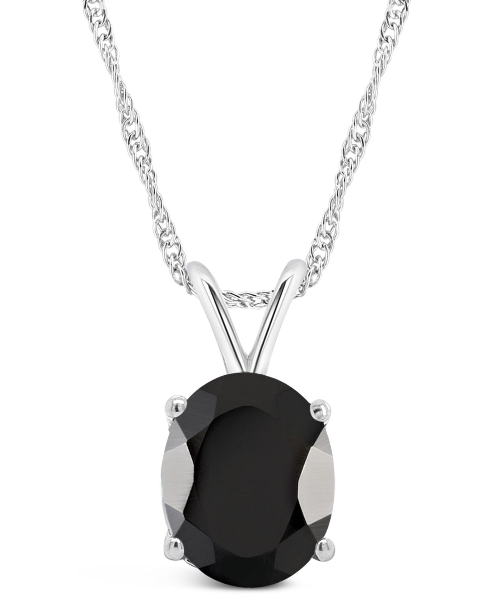 Ожерелье-подвеска Macy's Black Onyx (10x8mm) & Aquamarine (2-3/8 ct. t.w.) в 14k Yellow Gold