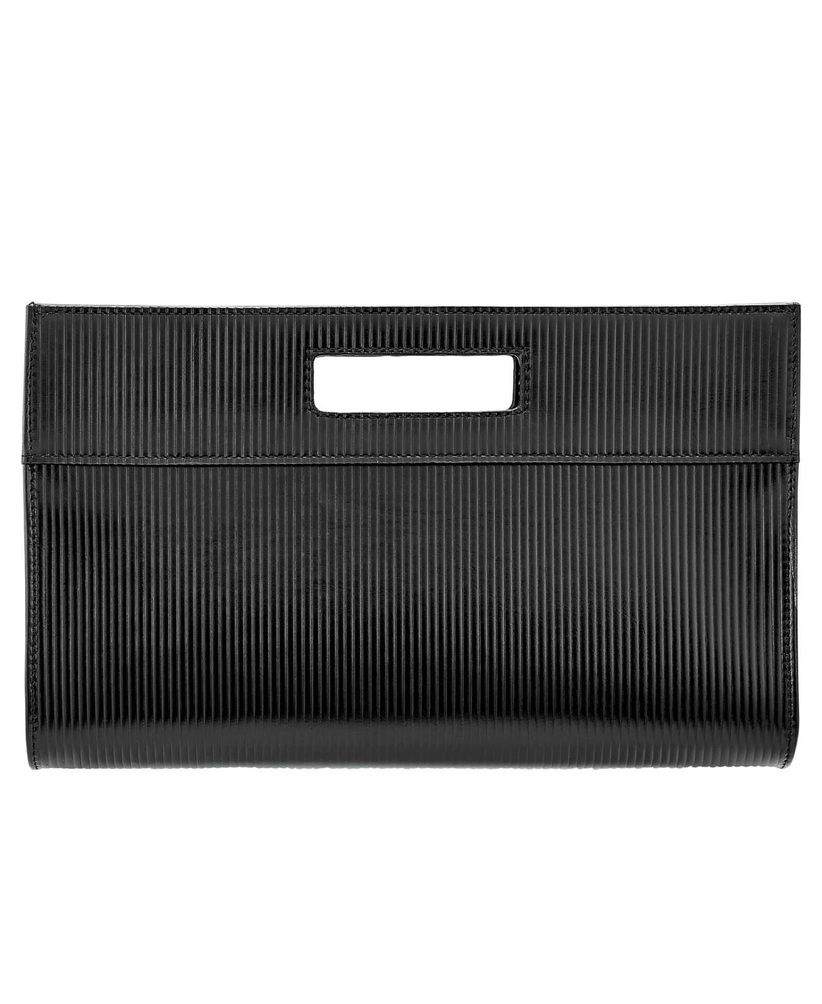 GiGi New York Remy Embossed Stripe Leather Clutch