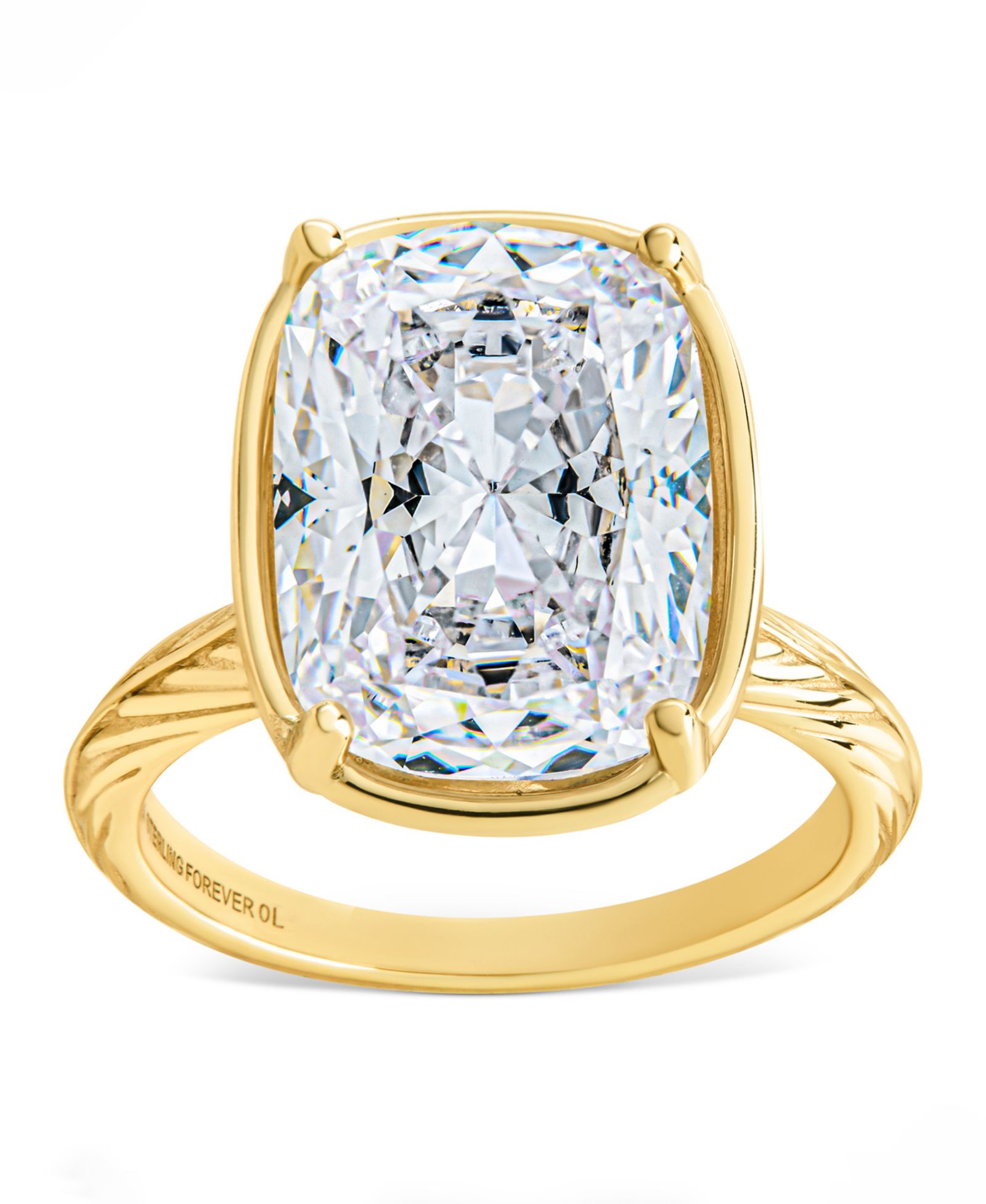 Sterling Forever Elongated Clear Cubic Zirconia Cocktail Ring
