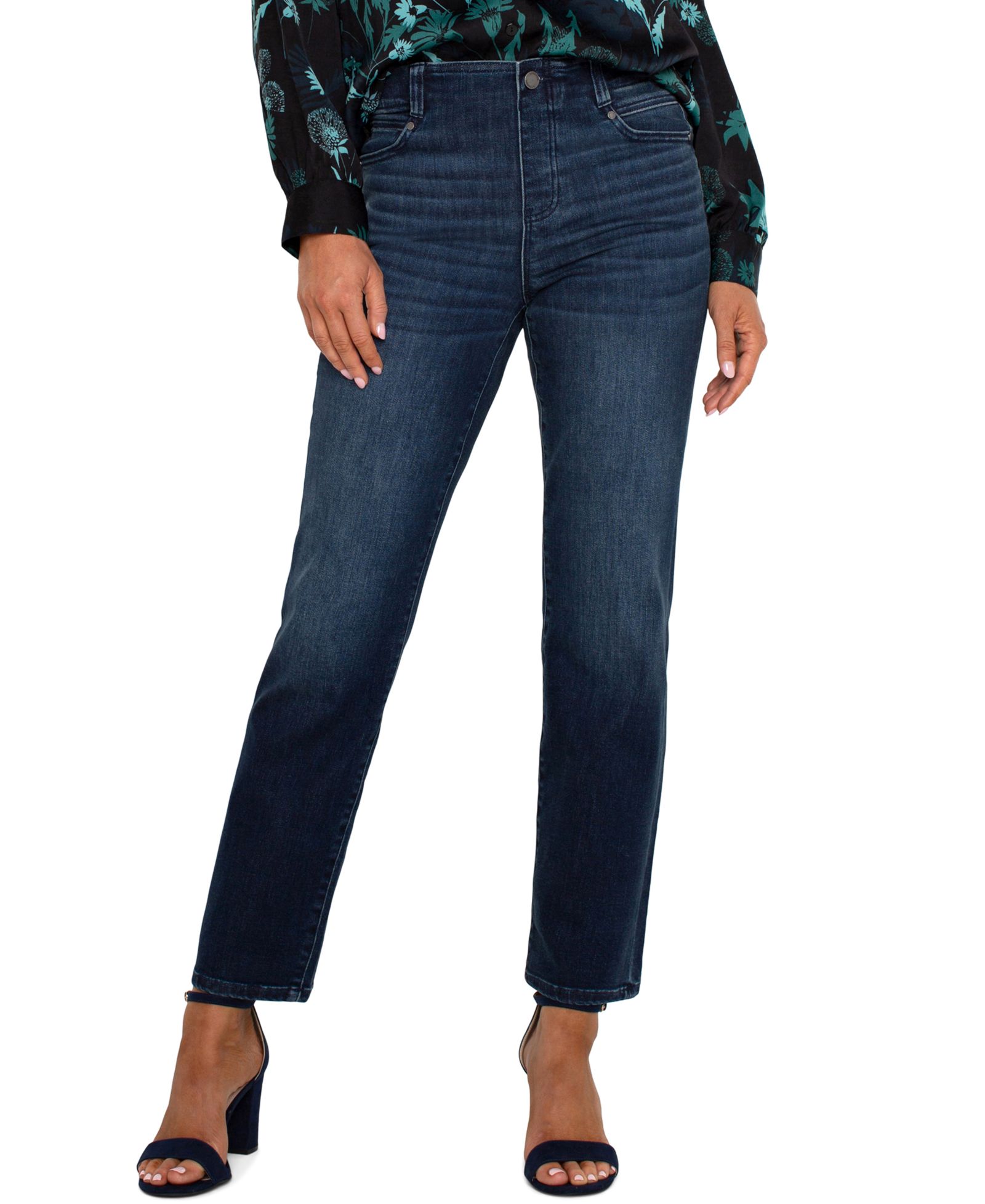 Liverpool Los Angeles Petite Mid-Rise Gia Straight Glider Jeans