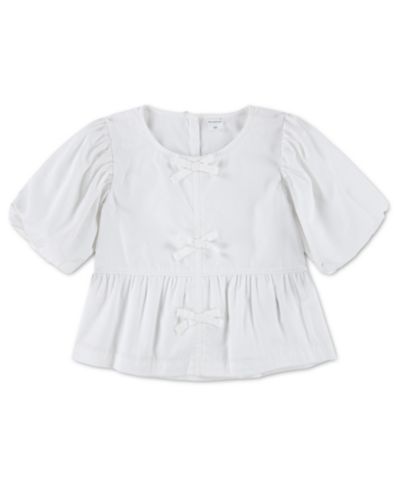 abercrombie kids Toddler Girls' 2T-5T Bow-Detail Puff-Sleeve Top
