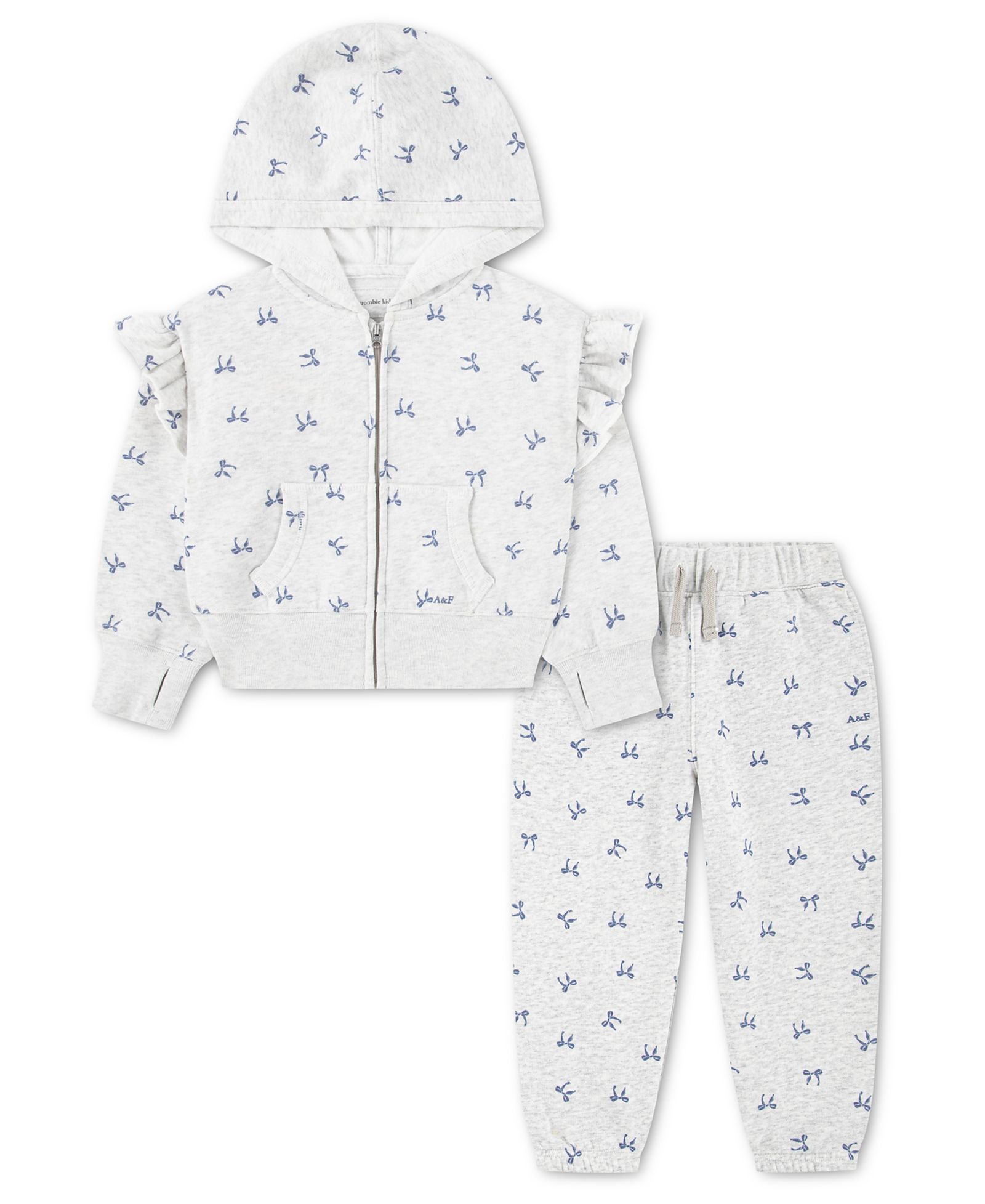 Детский комплект abercrombie kids: худи на молнии и брюки 2-Piece Set, 2T-5T