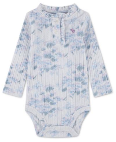 Детский боди abercrombie kids Baby Girls' Ruffle Henley Long-Sleeve