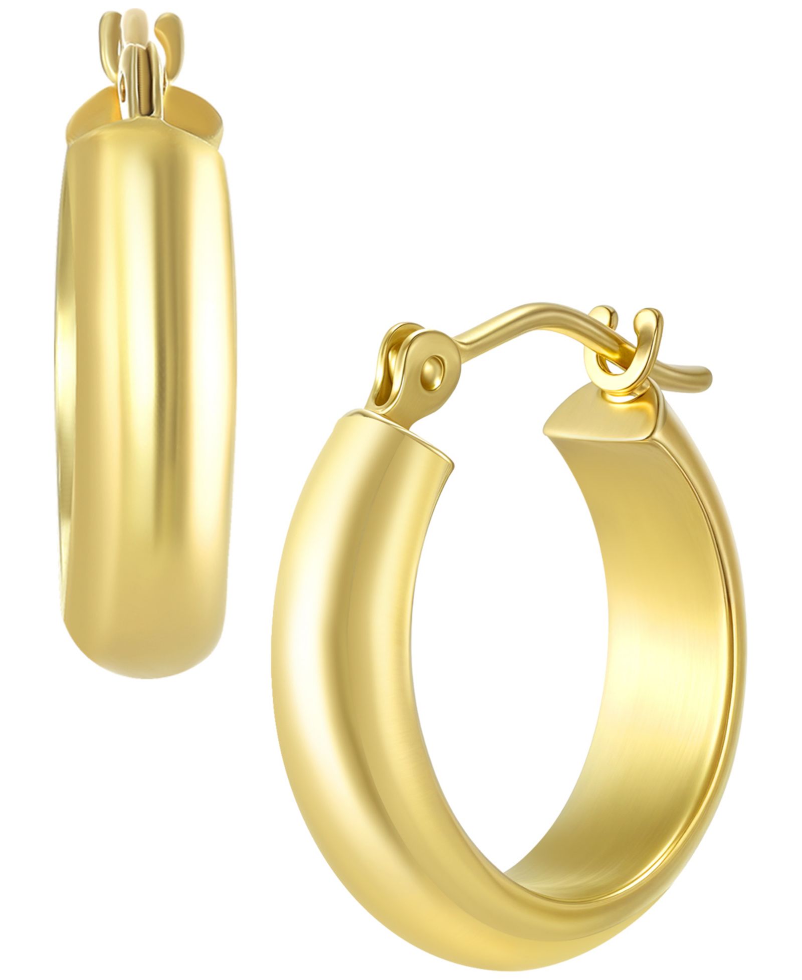 Macy's Wedding Band Polished Hoop Earrings in 18k Yellow Gold