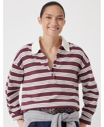 Hush Women's Cotton Striped Polo Top
