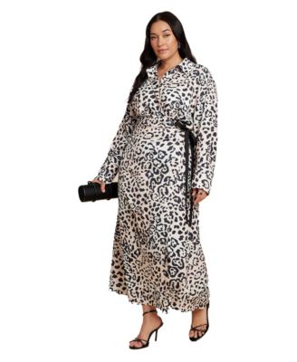 ELOQUII Women's Wrap Detail Maxi Dress