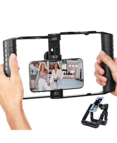 Movo Spr-20 Foldable Smartphone Video Rig Cage Compatible with iPhone, Google Pixel, and Samsung Galaxy