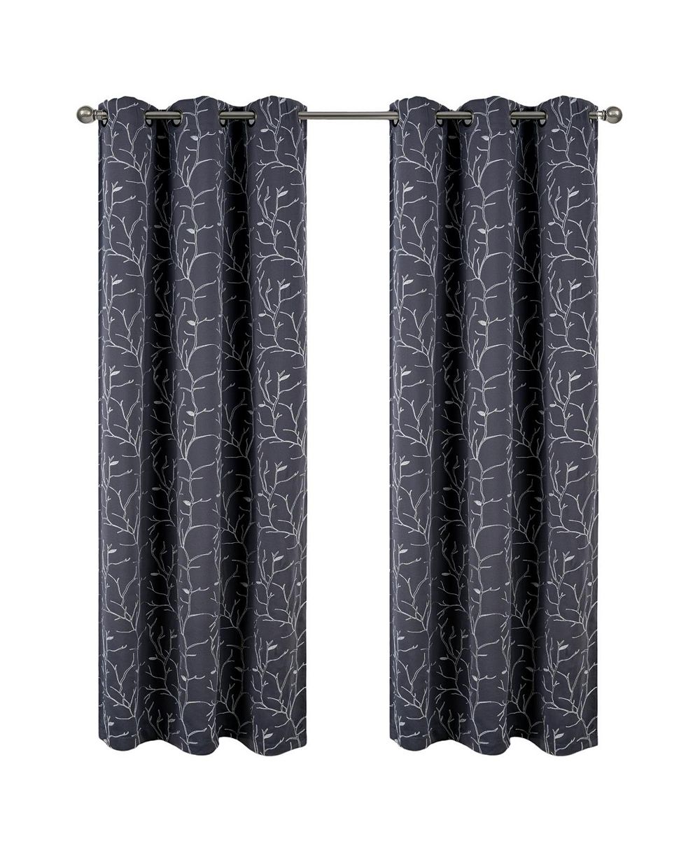 RT Designer Collection Luciana Embroidered Blackout Luxurious Decorative Grommet Curtain Panel 54" x 84